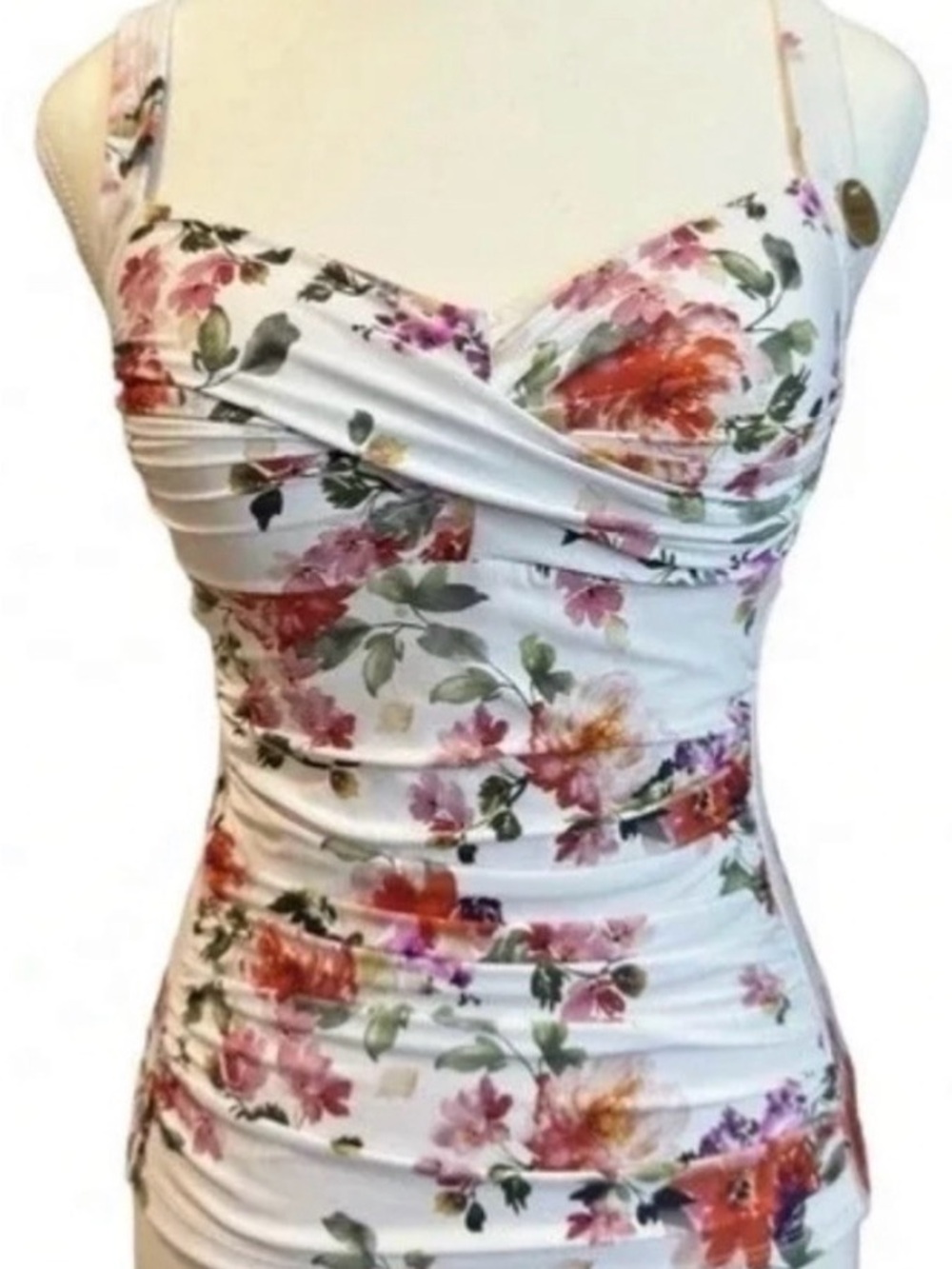 NWT - Nip Tuck Swim Joanne Twist Front Floral Tankini Swim Top - Size 8